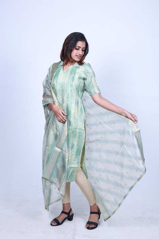 Pastel Green Top & Dupatta