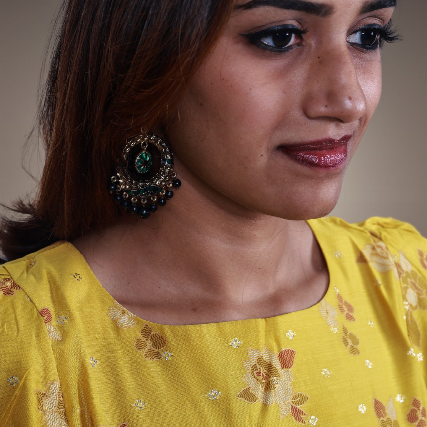 Lemon Cream Yellow Chanderi Kurti 2-Piece Kurti & Dupatta Set