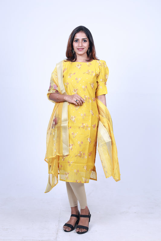 Lemon Cream Top & Dupatta