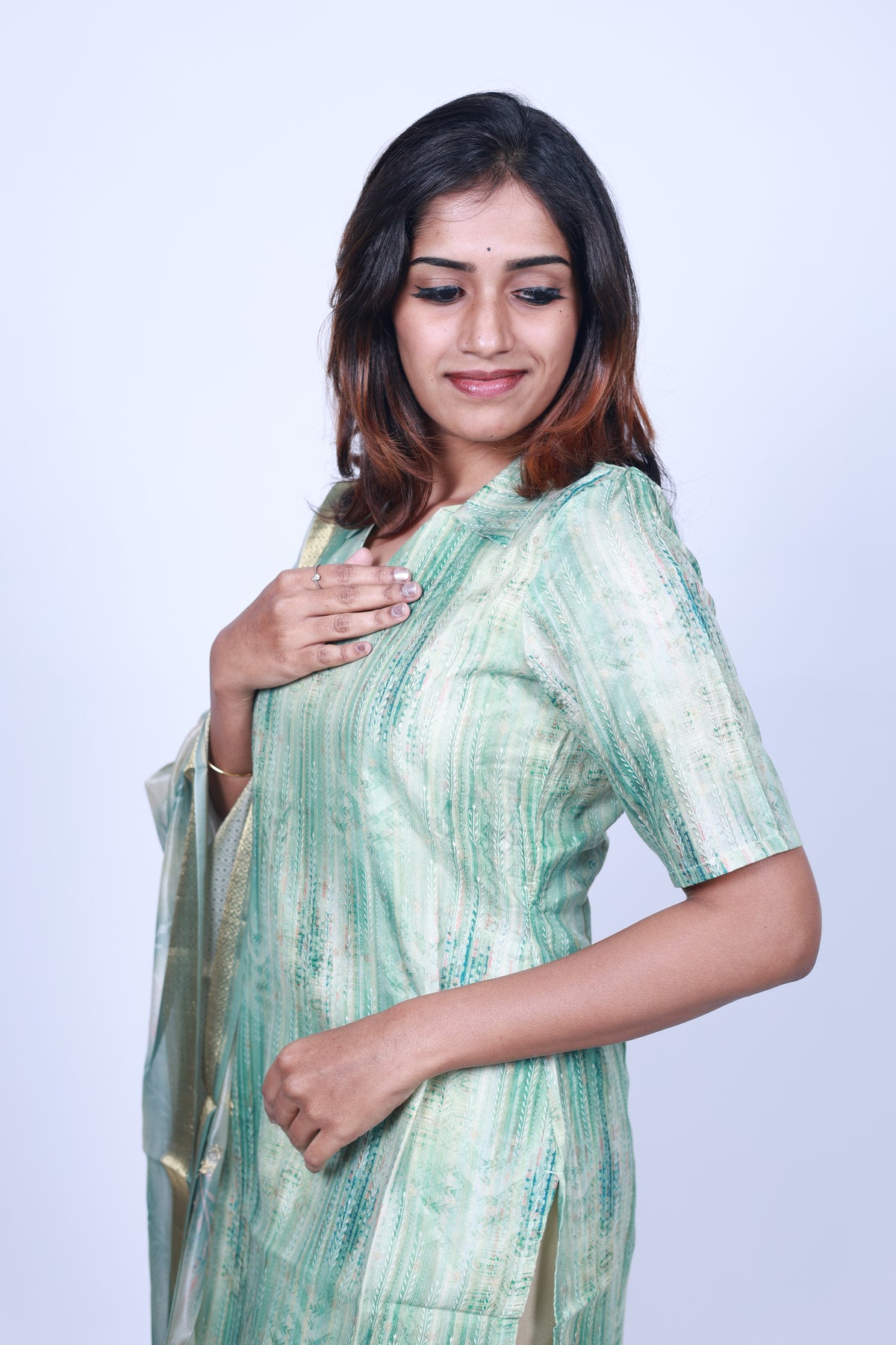 Pastel Green Top & Dupatta