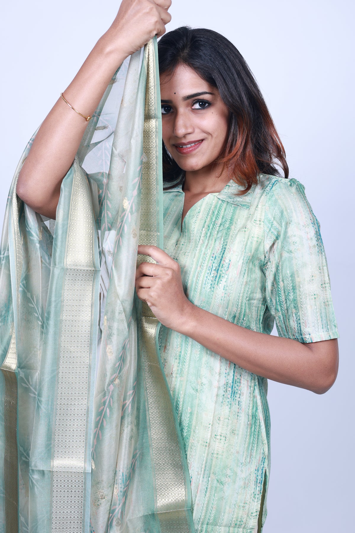 Pastel Green Top & Dupatta
