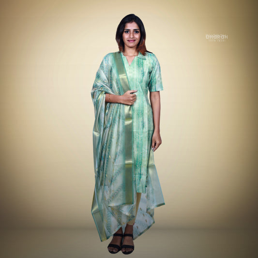 Pastal edition Soft Fancy Cotton Kurti & Dupatta 2-Piece Set